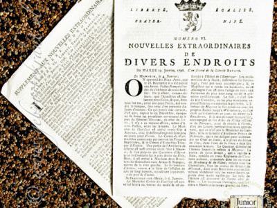Krant geboortedag  Nouvelles extraordinaires de divers endroitsGazette de Leyde (19-09-1786)