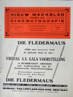 Vintage tijdschrift cadeau Nieuw weekblad voor de Cinematografie (19-03-1954)