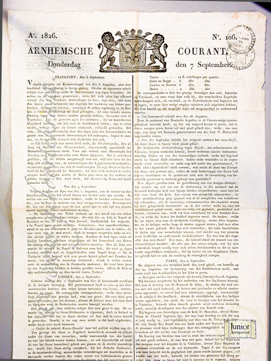 Arnhemsche courant (04-08-1826)
