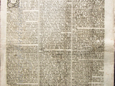Krant geboortedag  The London Chronicle (11-09-1786)